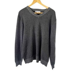 Cloudveil Grey Waffle Knit Primaloft Pullover Vneck Sweater